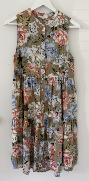 Zest (Farmers) tiered linen dress sz8 Carousel 1