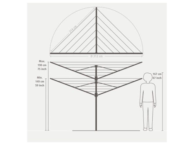 Brabantia Lift-O-Matic Advanced Rotary Clotheslin… Carousel 2