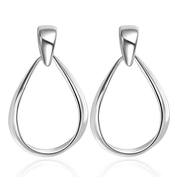 925 Sterling Silver Big Circle Drop Charm Earrings - Classic Design Carousel 5