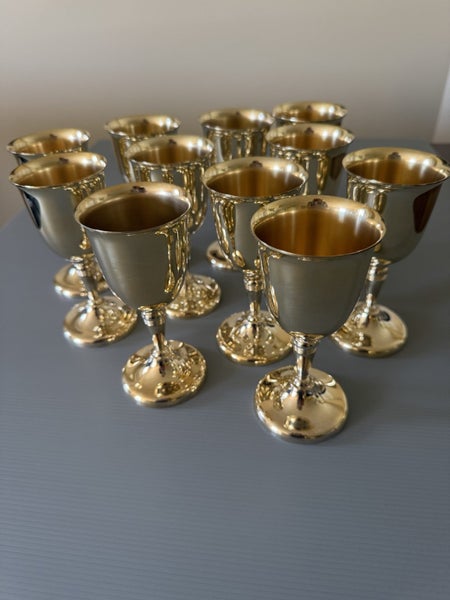 WINE GOBLETS GOLD PLATED x 11 Antique GOLD PLATED ( VINTAGE) Carousel 1