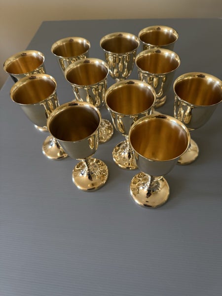 WINE GOBLETS GOLD PLATED x 11 Antique GOLD PLATED ( VINTAGE) Carousel 3