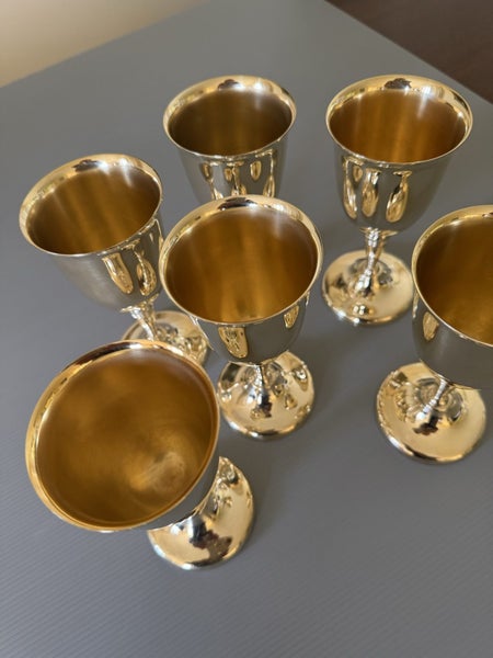 WINE GOBLETS GOLD PLATED x 11 Antique GOLD PLATED ( VINTAGE) Carousel 2