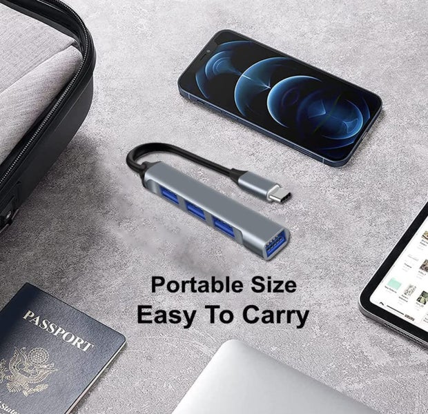 4 Port USB C to USB 3.0 Hub Compact Type C Expansion Adapter Carousel 4