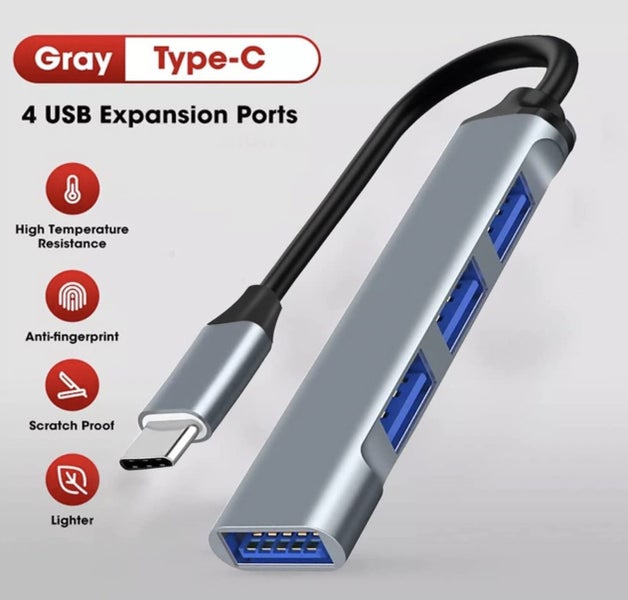 4 Port USB C to USB 3.0 Hub Compact Type C Expansion Adapter Carousel 1