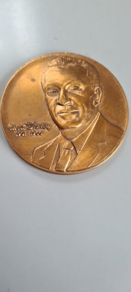 1968 Walt Disney production 1901-1966 mickey mouse castle bronze medal race coin Carousel 1