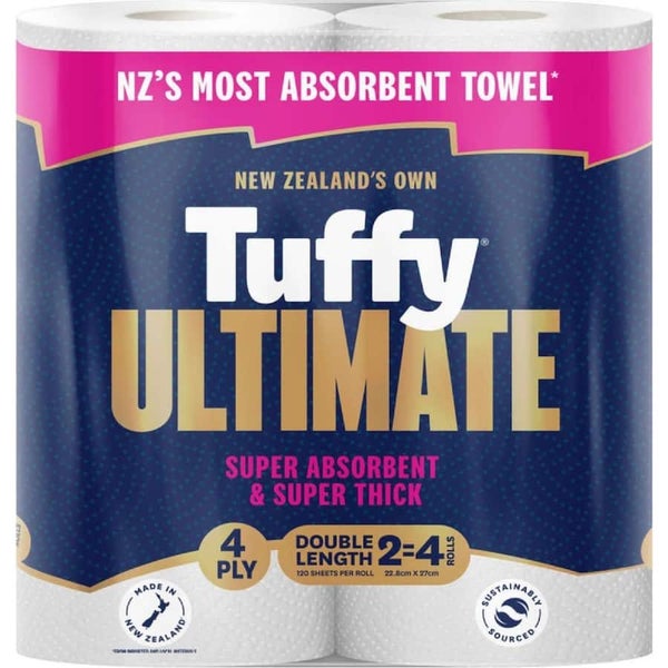 Tuffy Paper Towels Ultimate 4ply Double Length 2 pack Carousel 1
