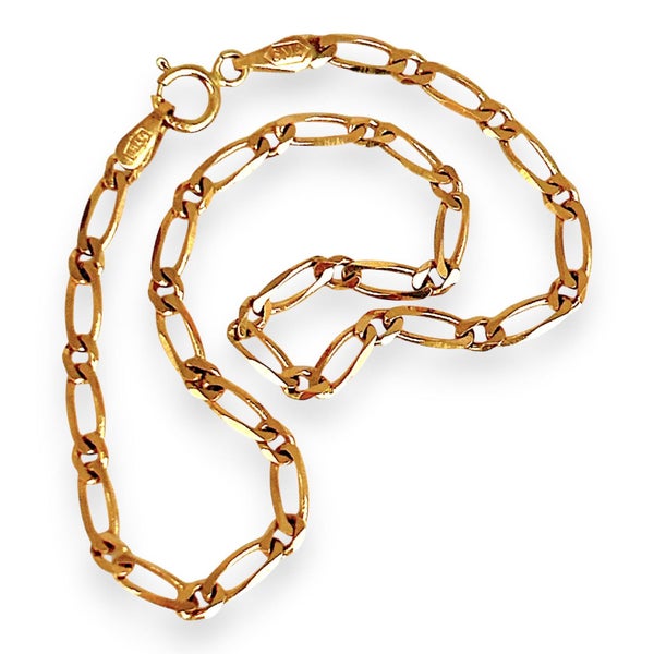 NZGD | 9ct Gold Meridian 1x1 Figaro Chain Bracelet Carousel 1