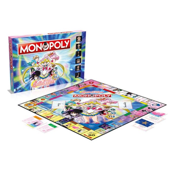 Monopoly Anime Sailor Moon Board Game 8y+ Family Kids Adult Play Cards Money Toy Carousel 2
