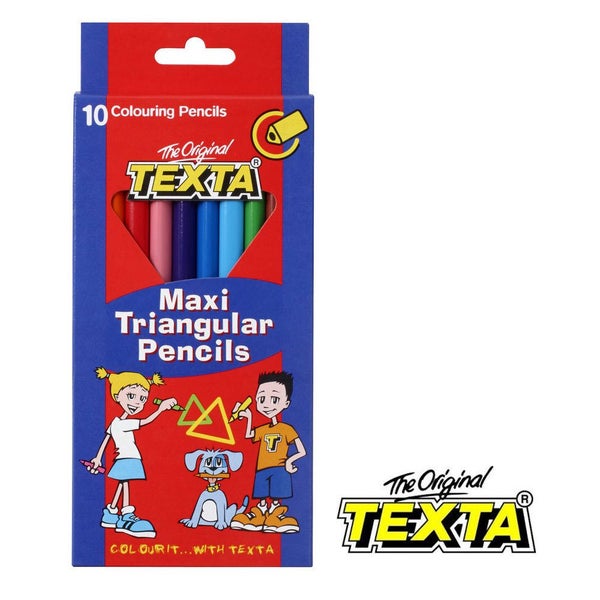 10pc Texta Maxi Triangular Colouring Pencils Art Drawing Coloured Sketch f Kids Carousel 4