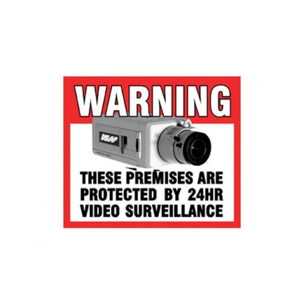 140x120mm Warning CCTV Security Camera Surveillance Sticker Sign Rear Adhesive Carousel 1
