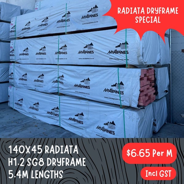 140x45mm RADIATA H1.2 P/G FRAMING TIMBER SG8 DRY **PRICE SMASH** Carousel 1