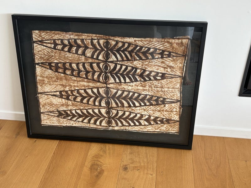 Tapa cloth framed Carousel 1