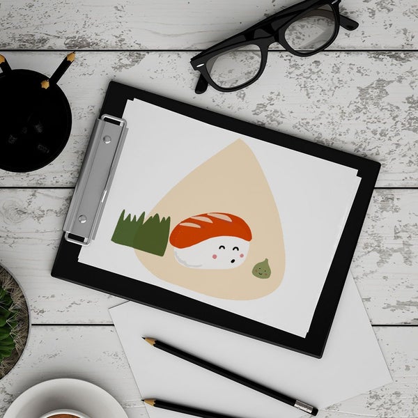 Sushi Nigiri + Mr Wasabi Digital Printable Wall Art Carousel 1