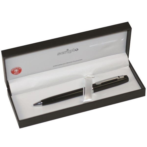 Scripto Slinky Durable Home Office Strationary Ball Point Pen Black Boxed Carousel 1