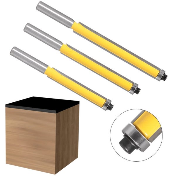 8mm Shank long blade flush Trim Router Bit Set Carousel 1