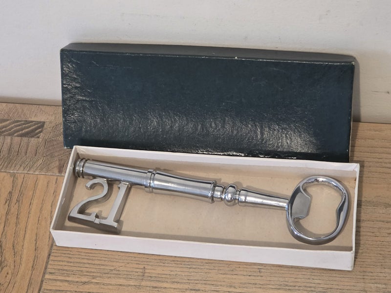 P.H. Vogel & Co Silver '21' Club Bottle Opener / Corkscrew Key - Made in England Carousel 1