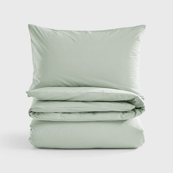 Dreamaker 300TC Cotton Percale Duvet Cover Set Sage King Bed Carousel 2