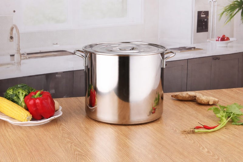 14L Heavy Duty Stock Pot 30cm Stainless Steel Pot With Lid Soup Pot Carousel 2