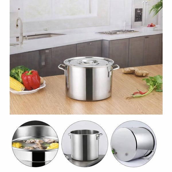 14L Heavy Duty Stock Pot 30cm Stainless Steel Pot With Lid Soup Pot Carousel 4