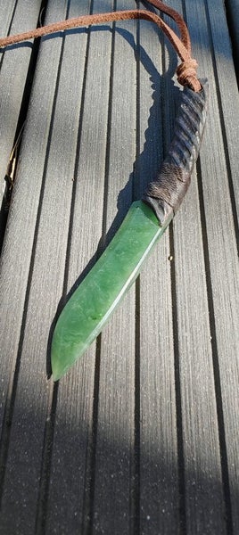 Hand-Carved Green Stone Letter Opener Carousel 1