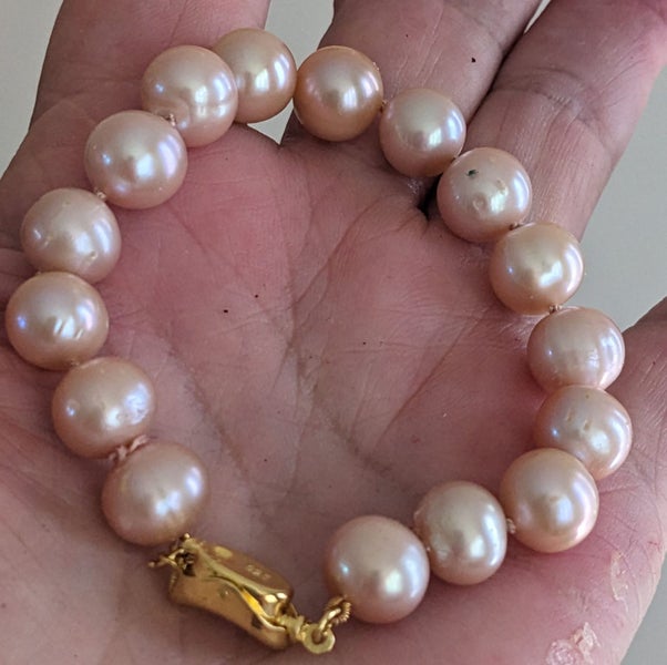 9.5-10 mm Edison Pink Pearl Bracelet 19 cms Carousel 1