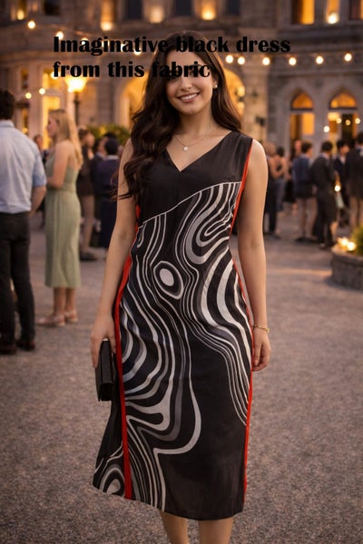 Pure silk crepe fabric (black colour) - brand new SATYA PAUL BRAND Carousel 1