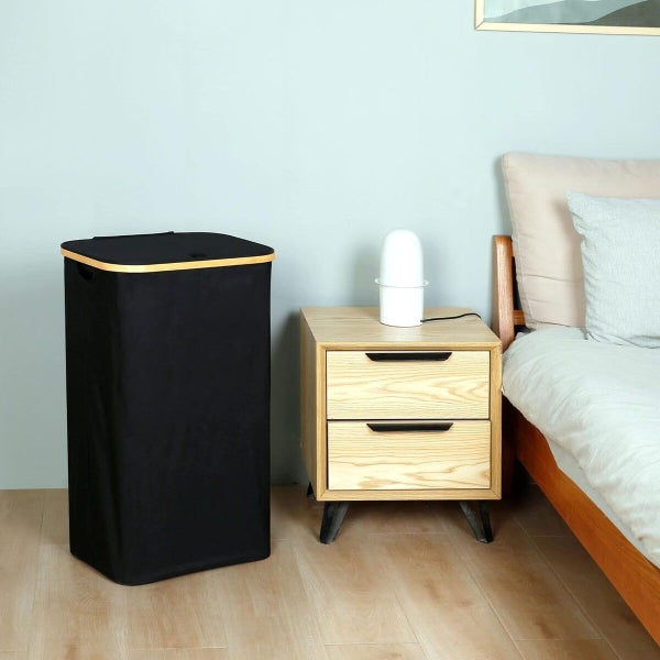 110L Large Laundry Basket with Lid Collapsible Clothes Basket Organizer Carousel 2