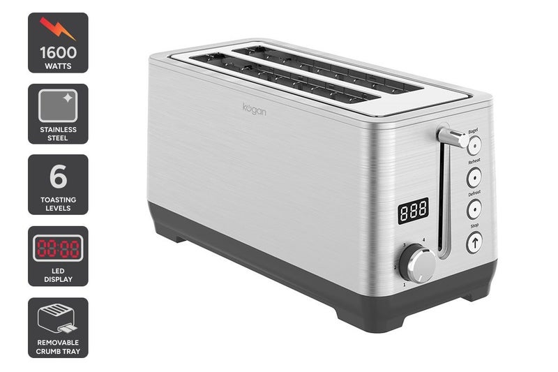 Kogan 4 Slice Long Slot Stainless Steel Toaster Carousel 2