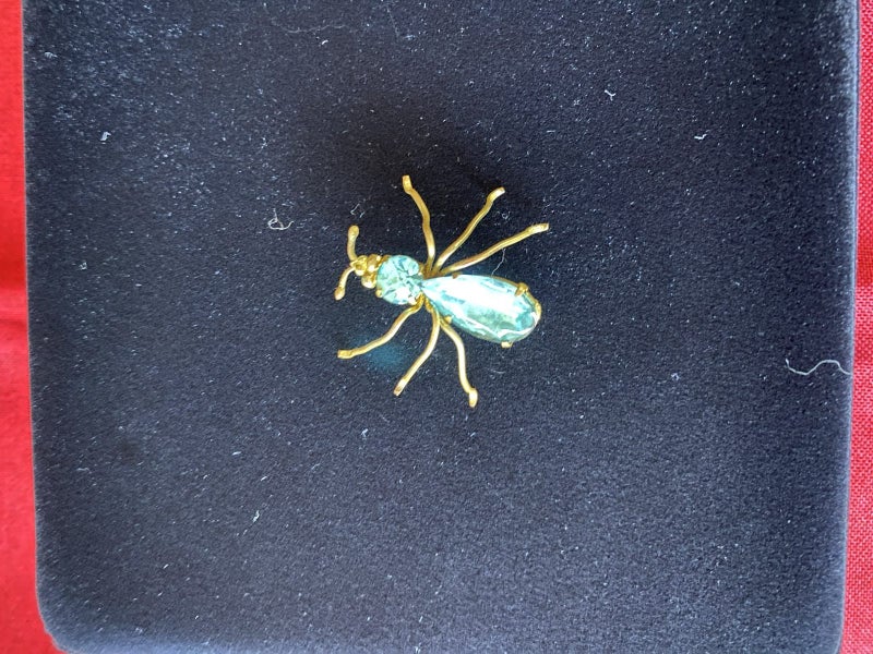 Collectable 1930s Vintage Insect Brooch - Art Deco - Czech - Blue glass Spider. Carousel 2