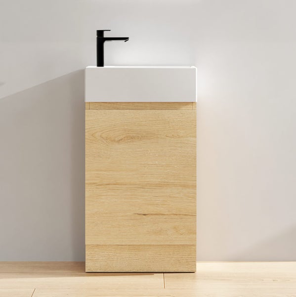 Wai 480mm Floor-Standing Vanity – Honey Oak Carousel 1