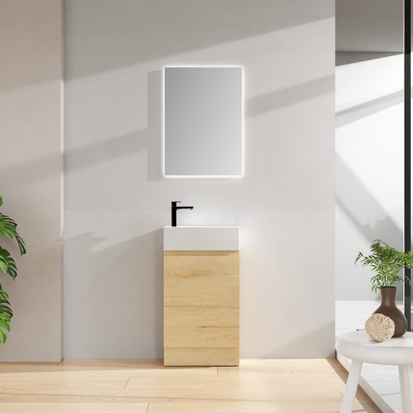 Wai 480mm Floor-Standing Vanity – Honey Oak Carousel 2