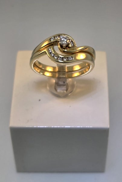 Modern Yellow Gold & Diamond 2 Ring Set + Valuation Carousel 1