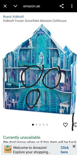 Frozen Barbie Elsa Castle doll house. Snowflake Mansion Carousel 4