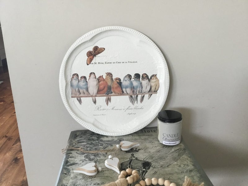 Lovely Metal Tray Bird Theme Carousel 1