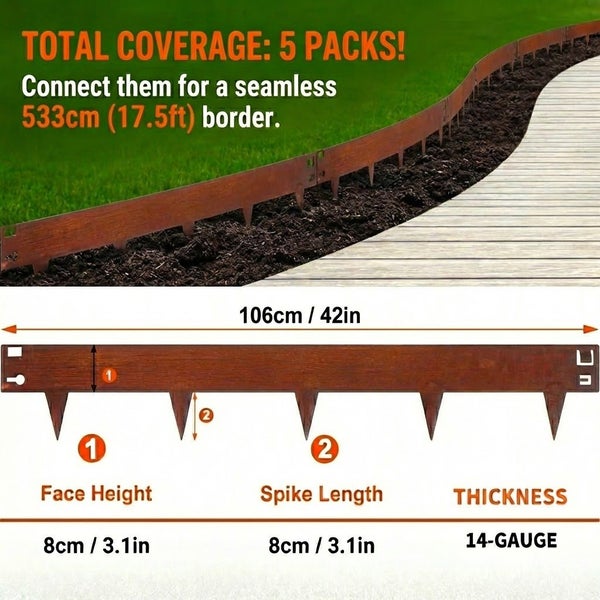 5 Pack Metal Garden Landscape Edging Carousel 7