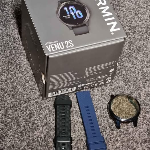 Garmin Venu 2S 40mm Size Slate Stainless Steel Bezel with Graphite Case Carousel 1