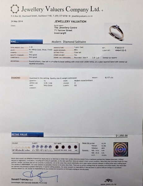 Modern White Gold & Diamond Solitaire Ring + Valuation Carousel 6