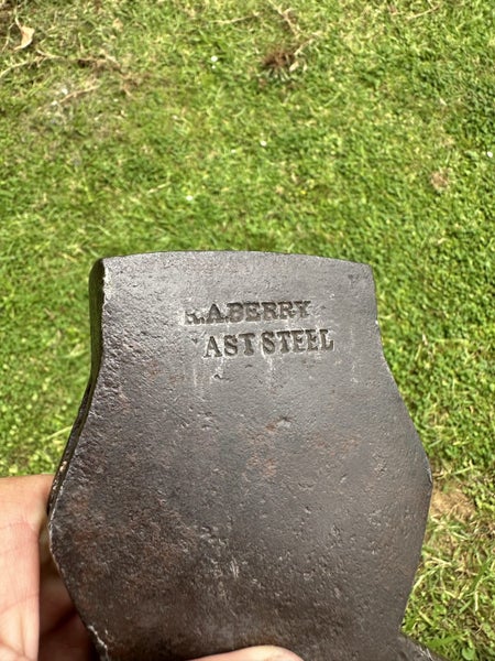 $1 reserve. Beautiful R.A.BERRY CAST STEEL stamped broad axe. (Over 7lbs) Carousel 2