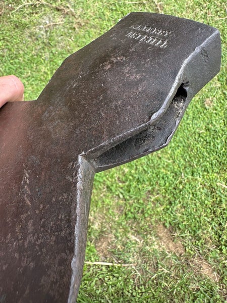 $1 reserve. Beautiful R.A.BERRY CAST STEEL stamped broad axe. (Over 7lbs) Carousel 12