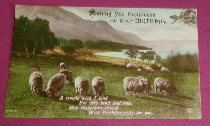 Wishing You Happiness On Your Birthday - RPPC On Rajar Bromide Card Carousel 1
