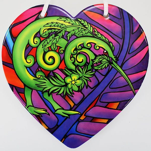 Bright Kiwi Ceramic Heart Wall Hanging Carousel 1