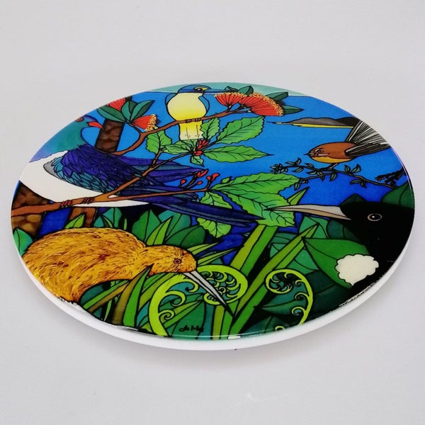 Jo May - Round NZ Birds Ceramic Trivet Carousel 2