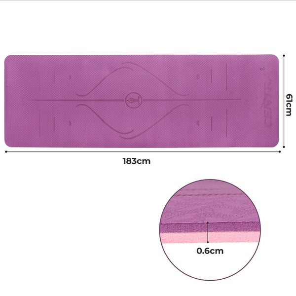 Centra Yoga Mat Non-Slip Fitness Exercise Workout Home Pilates & Floor Purple Carousel 2