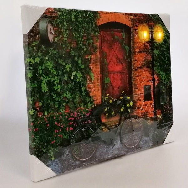 Vintage Bicycle LED Print - Red Brick Carousel 1