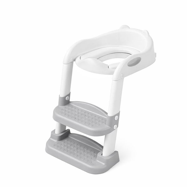 Bopeep Kids Toilet Ladder Toddler Training Step Stool Soft Seat Non Slip Grey Carousel 1