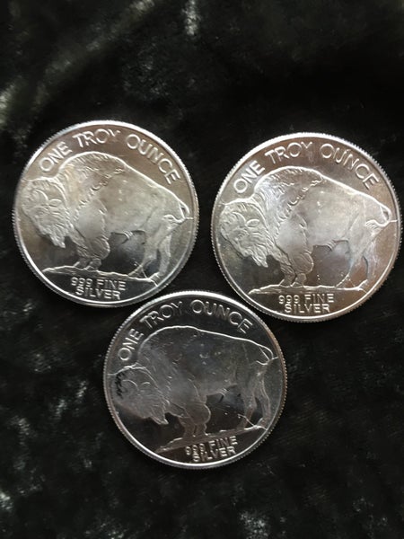 3 x 2013 American Buffalo 1oz Silver Rounds Carousel 1