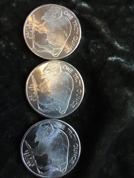 3 x 2013 American Buffalo 1oz Silver Rounds Carousel 2