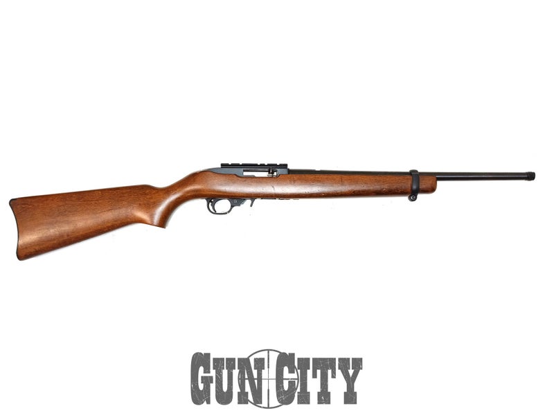 22 Ruger 10/22 Blued Wood 18" Threaded Carousel 1