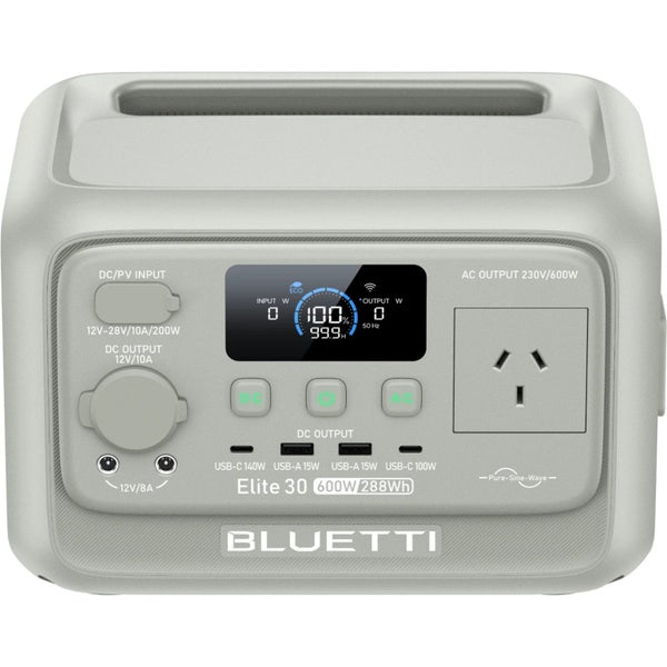 Bluetti Elite 30 v2 UPS Portable Power Station (Light Sand Grey) 288WH 1* AC Carousel 4