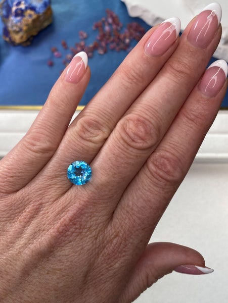 $1RES ~ $1200 Buy Now * 3.33ct Swiss Blue Topaz Carousel 4